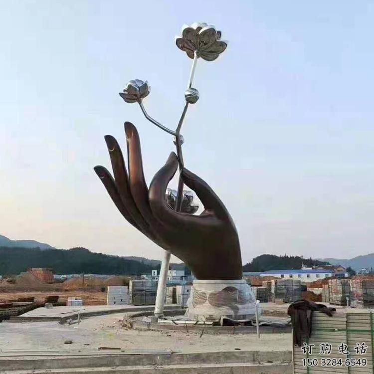 拈花手雕塑 戶外不銹鋼拈花手雕塑廠家