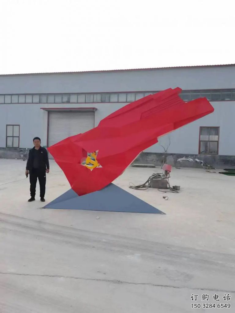 旗幟雕塑廠家 落地景觀建筑 不銹鋼旗幟雕塑