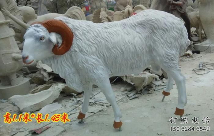庭院山羊雕塑廠家 歐式仿真擺件 戶(hù)外噴漆山羊雕塑