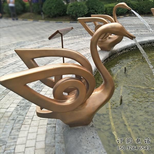 噴漆鵝雕塑廠家 卡通廣場(chǎng)小品 公園噴水鵝雕塑