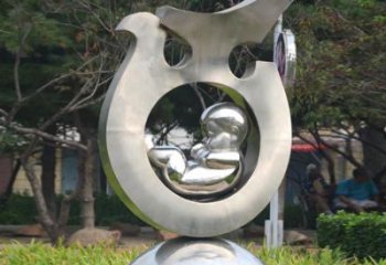 醫院飛鴿雕塑廠家 大型戶外小品 大型鏡面飛鴿雕塑