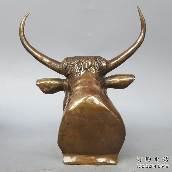 商場牛頭雕塑廠家 中式室內(nèi)小品 酒店拉絲牛頭雕塑