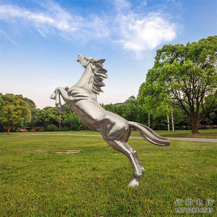 幼兒園奔馬雕塑廠家 現代創意小品 戶外仿真奔馬雕塑
