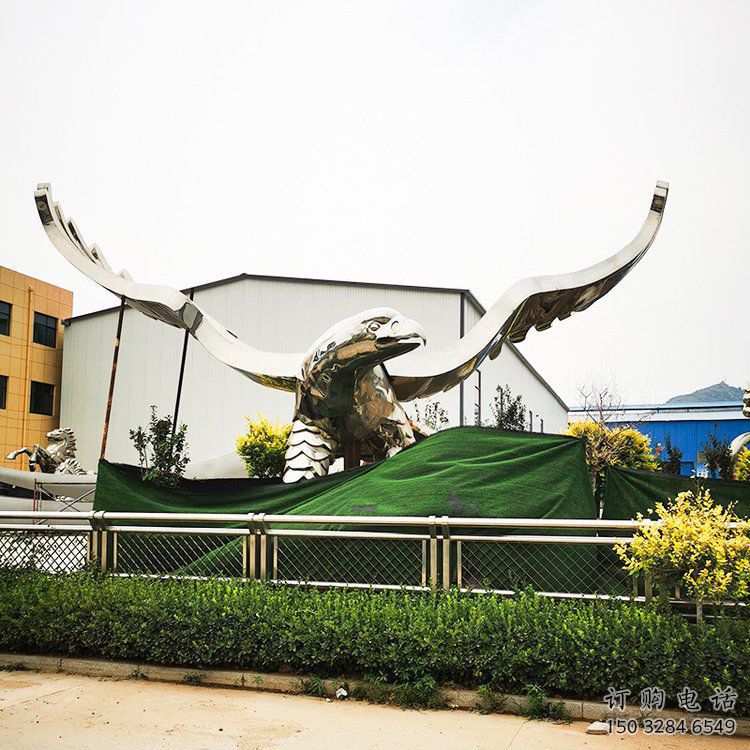 公園雄鷹雕塑廠家 中式噴漆小品 風景區仿古雄鷹雕塑