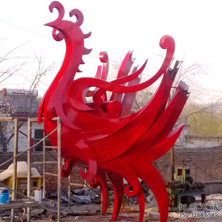 烤漆龍鳳呈祥雕塑廠家 公園廣場現(xiàn)代擺件 