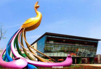 噴漆鳳凰雕塑廠家 現代廣場小品 大型戶外鳳凰雕塑
