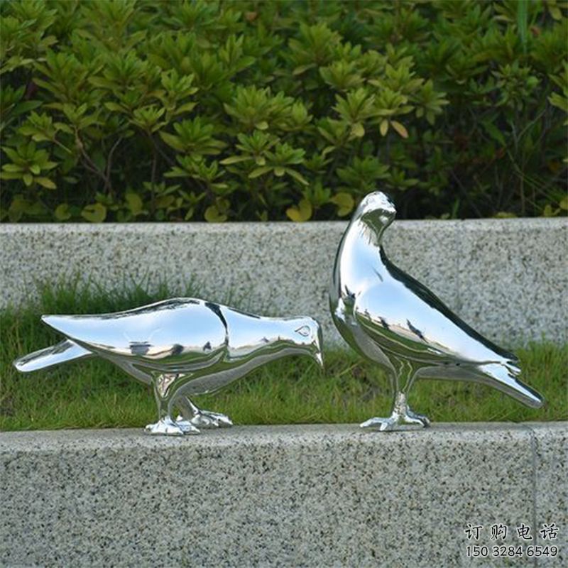 仿真鴿子雕塑廠家 大型公園擺件 戶外鏡面鴿子雕塑