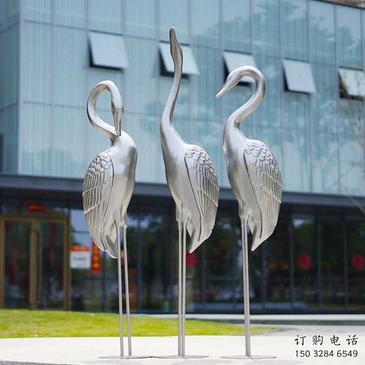 游樂(lè)場(chǎng)鶴雕塑廠家 戶外現(xiàn)代擺件 住宅小區(qū)抽象鶴雕塑