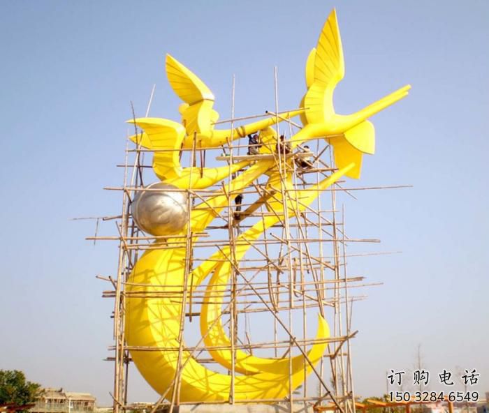 庭院大雁雕塑廠家 歐式仿真擺件 戶外噴漆大雁雕塑
