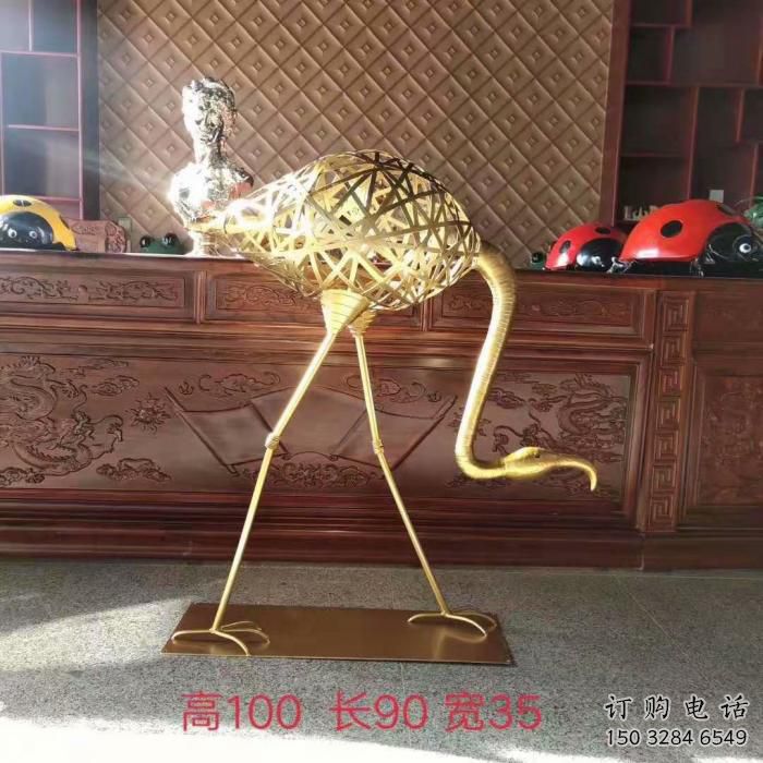抽象火烈鳥雕塑廠家 創意村口擺件 玄關彩繪火烈鳥雕塑