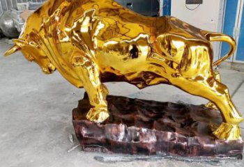 戶外金牛雕塑廠家 創(chuàng)意小品 酒店拉絲金牛雕塑