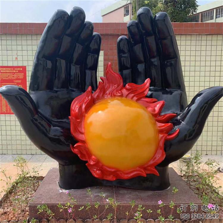 烤漆圣火雕塑廠家 現代創意小品 商業街不銹鋼圣火雕塑