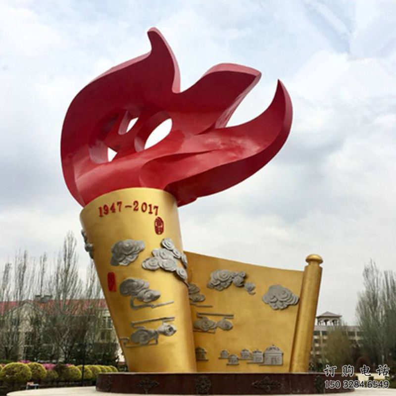 大型商場火焰雕塑廠家 戶外擺件 烤漆不銹鋼火焰雕塑