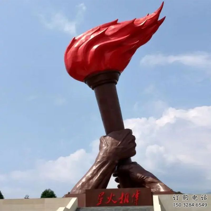 創意火把雕塑廠家 大型別墅區擺件 現代不銹鋼火把雕塑