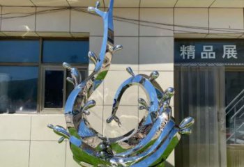 異形水浪雕塑廠家 現代廣場小品 戶外不銹鋼水浪雕塑生產
