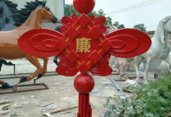 公園中國結雕塑廠家 戶外擺件 黨建不銹鋼中國結雕塑生產