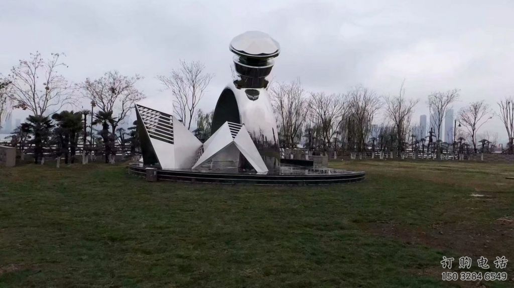 游樂(lè)場(chǎng)鉆戒雕塑廠家 創(chuàng)意擺件 現(xiàn)代不銹鋼鉆戒雕塑