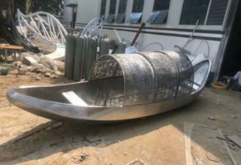 戶外船雕塑廠家 噴漆創意小品 現代不銹鋼船雕塑