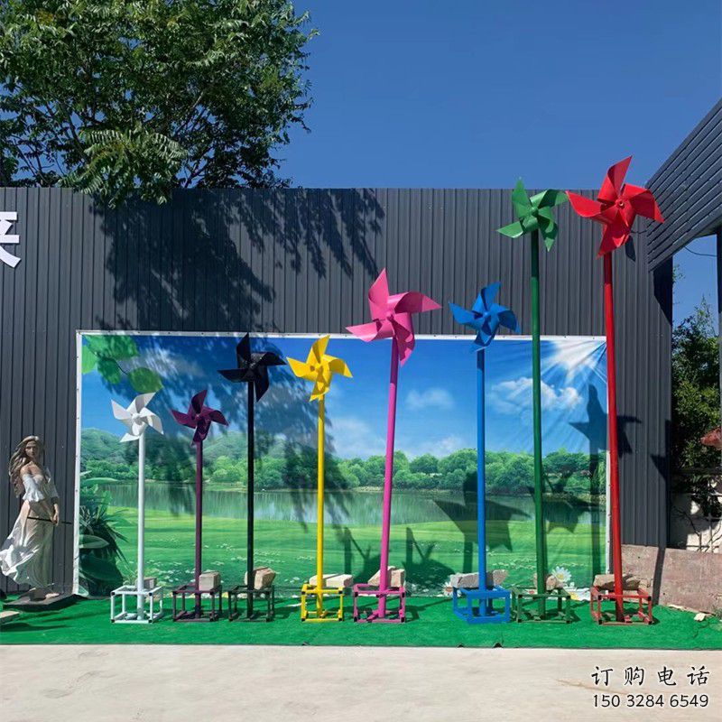 別墅區(qū)風(fēng)車(chē)雕塑廠(chǎng)家 大型擺件 烤漆不銹鋼風(fēng)車(chē)雕塑生產(chǎn)