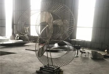 鋼管雙環雕塑廠家 異形烤漆小品 房地產不銹鋼雙環雕塑生產