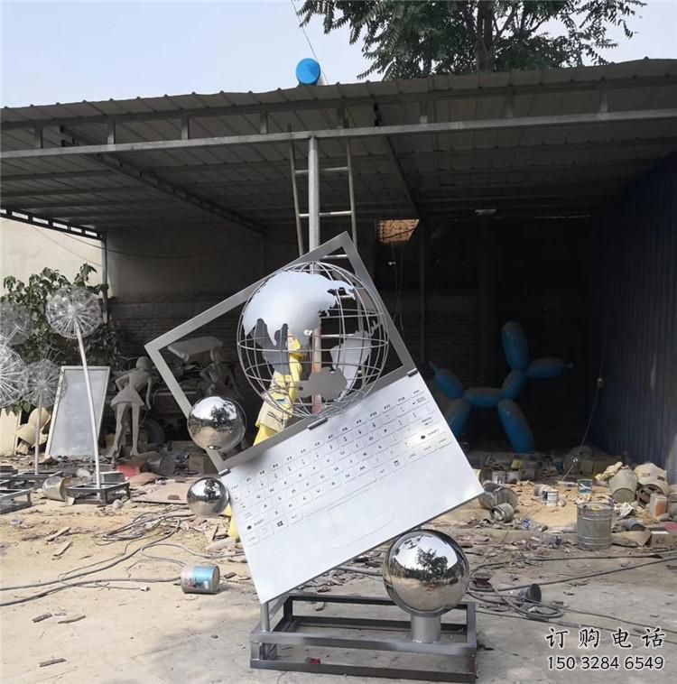 異形電腦雕塑廠家 現(xiàn)代小品 校園不銹鋼電腦雕塑生產(chǎn)