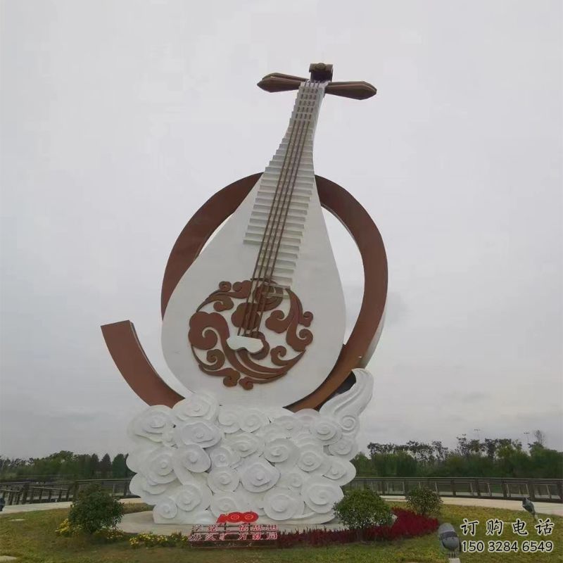 異形大提琴雕塑廠家 現代小品 創意不銹鋼大提琴雕塑