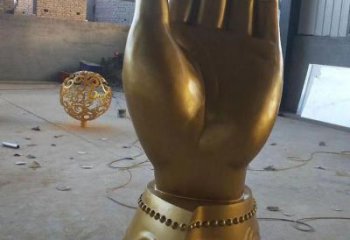 抽象佛手雕塑廠家 創意小品 戶外不銹鋼佛手雕塑廠