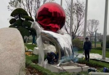 商業街佛手雕塑廠家 街頭擺件 大型不銹鋼佛手雕塑廠