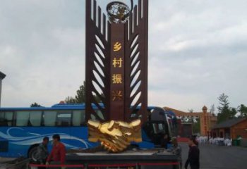 戶外路標雕塑廠家 噴漆小品 現代不銹鋼路標雕塑廠