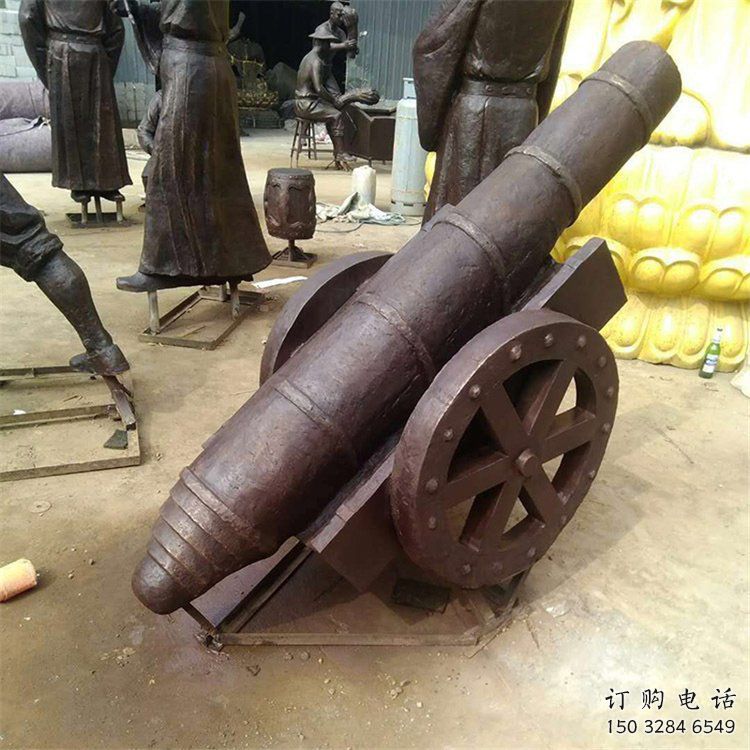 現代炮雕塑廠家 大型別墅區擺件 戶外不銹鋼炮雕塑廠