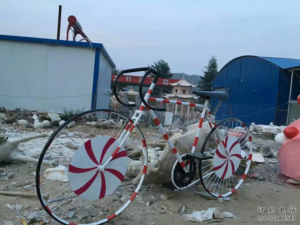 廣場自行車雕塑廠家 公園小品 現代不銹鋼自行車雕塑廠