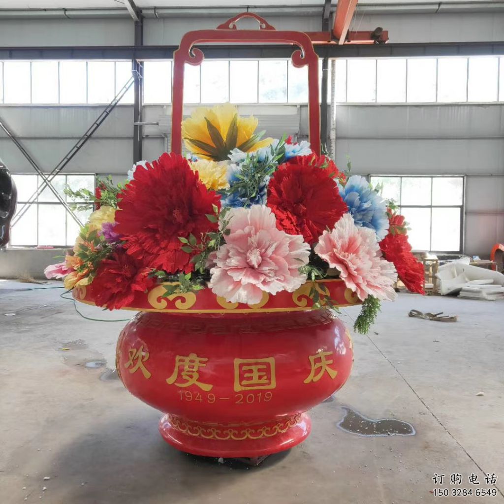 大型花籃雕塑廠家 彩繪小品 戶外不銹鋼花籃雕塑報價