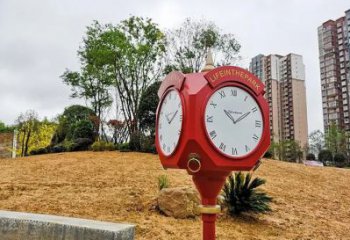街道鐘表雕塑廠家 現代擺件 烤漆不銹鋼鐘表雕塑廠