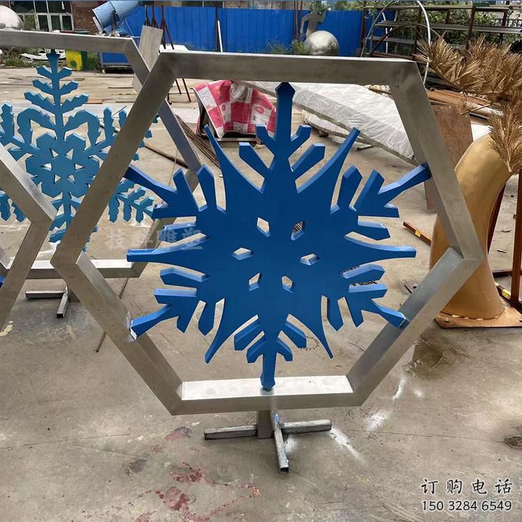 街道雪花雕塑廠家 現代擺件 鏡面不銹鋼雪花雕塑生產