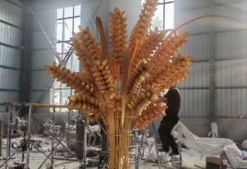 烤漆麥穗雕塑廠家 廣場(chǎng)小品 戶外不銹鋼麥穗雕塑廠