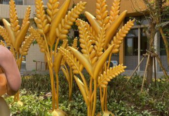 歐式麥穗雕塑廠家 抽象擺件 廣場(chǎng)公園不銹鋼麥穗雕塑廠