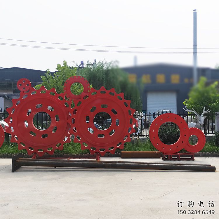 烤漆齒輪雕塑廠家 現代創意小品 大型不銹鋼齒輪雕塑制作