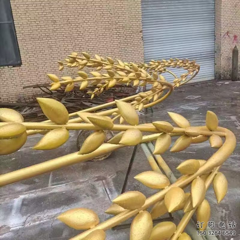大型水稻雕塑廠家 鍛造小品 烤漆不銹鋼水稻雕塑生產