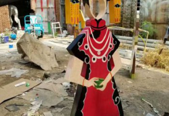 戶外皮影戲雕塑廠家 噴漆小品 彩繪皮影戲雕塑制作