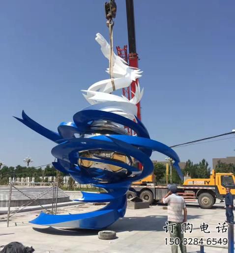 烤漆龍卷風雕塑廠家 公園小品 戶外不銹鋼龍卷風雕塑廠