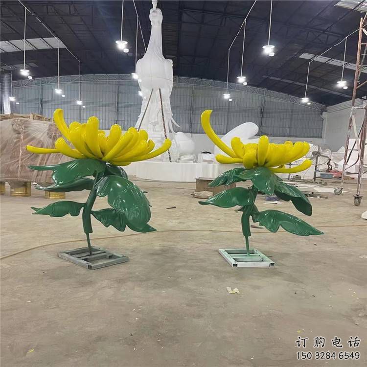 烤漆菊雕塑廠家 創意小品 歐式不銹鋼菊雕塑廠
