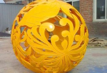 幾何菊花雕塑廠家 鏤空小品 現代不銹鋼菊花雕塑廠