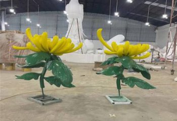 烤漆菊雕塑廠家 創意小品 歐式不銹鋼菊雕塑廠