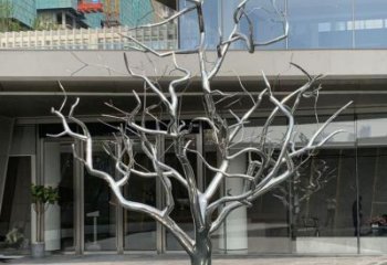 抽象枯樹雕塑廠家 公園廣場小品 戶外不銹鋼枯樹雕塑廠