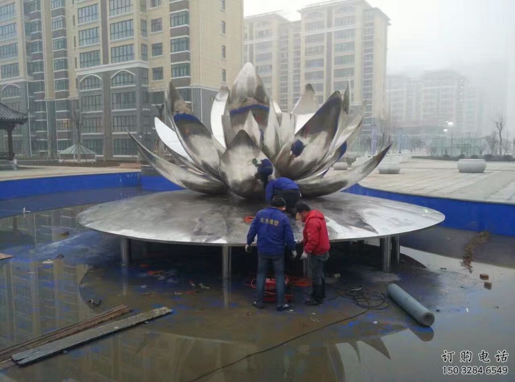 中式蓮花雕塑廠家 創意小品 歐式不銹鋼蓮花雕塑廠