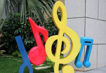 創意樂符雕塑廠家 烤漆音樂小品 公園不銹鋼樂符雕塑廠
