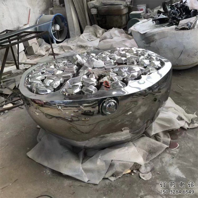 現(xiàn)代石榴雕塑廠家 大型別墅區(qū)擺件 創(chuàng)意不銹鋼石榴雕塑廠