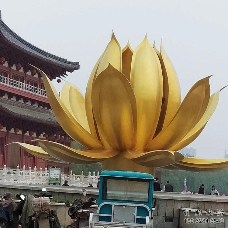 幾何紫荊花雕塑廠家 現代小品 創意不銹鋼紫荊花雕塑加工