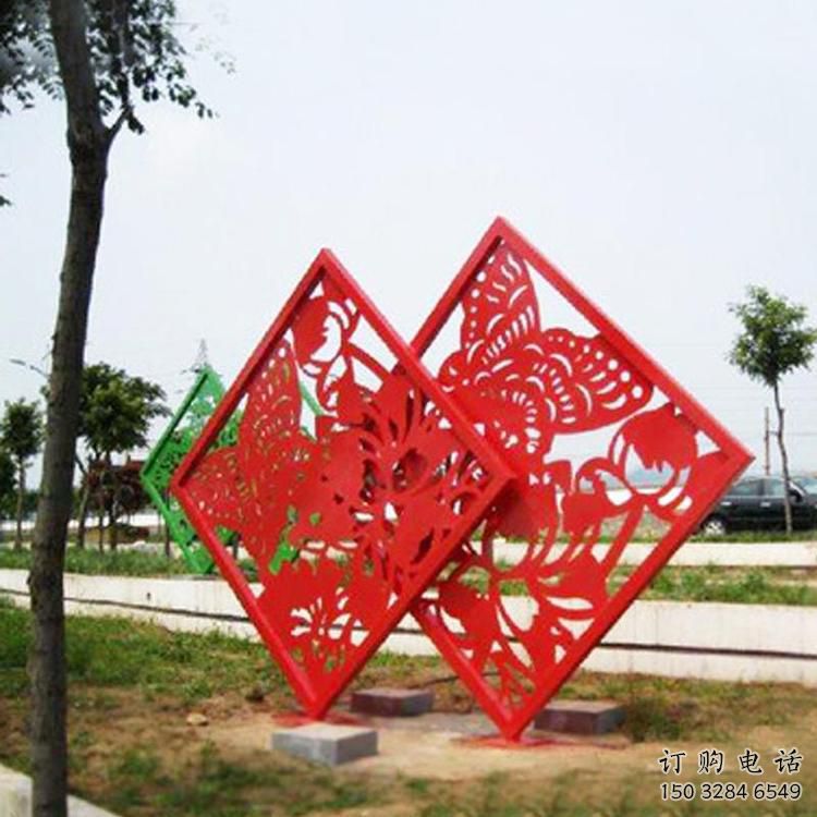 中式窗花雕塑廠(chǎng)家 鏤空小品 游樂(lè)場(chǎng)不銹鋼窗花雕塑廠(chǎng)