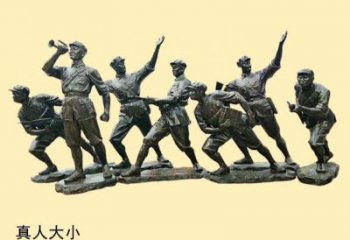 仿古紅軍雕塑廠家 草地小品 房地產紅軍雕塑生產制作